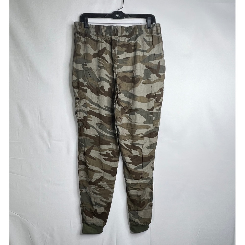 Lightweight Camo Cargo Joggers Womens L‎ Rayon Elastic Waist Utility Pockets